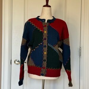 Susan Bristol Multicolor Patchwork Cardigan